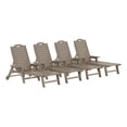 thumbnail image 3 of WestinTrends Aruba Outdoor HDPE Patio Chaise Lounges With Wheels & Cup Holder (Set of 4), Weathered Wood, 3 of 17