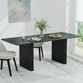 thumbnail image 2 of MAYEERTY 79” Rectangular Dining Table for 6, Black, 2 of 9
