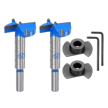 

Sovob map 2pcs Forstner Drill Bit 30mm (1-3/16 ) Carbide Adjust Depth Wood Forstner Bits Round Shank Hole Saw Auger Opener Cutter with a Wrench for Woodworking Drilling
