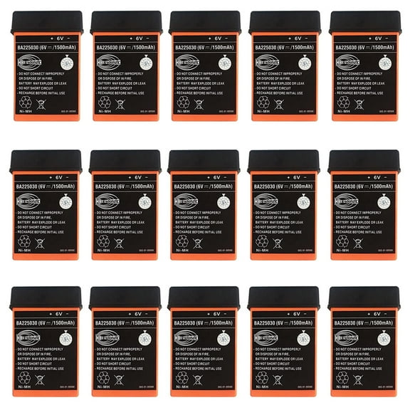 (Pack of 15) 6V 1500mAh BA225030 Ni-Mh Rechargeable Battery for Pump Truck Remote Control Battery
