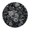 thumbnail image 4 of PIKWEEK Full Width Single-Sided Printing Black Brown Daisy Floral Block Print Flowers Decorative Round Tablecloth White, 4 of 8