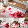 thumbnail image 5 of 2x3 Ft Entryway Area Rug, Red Rose Fantasy Kitchen Rug Runner Washable Floor Mat, Elegance Floral Romantic Reflection Non Slip Indoor Door Mat Throw Carpet for Bathroom Living Room Bedroom, 5 of 8