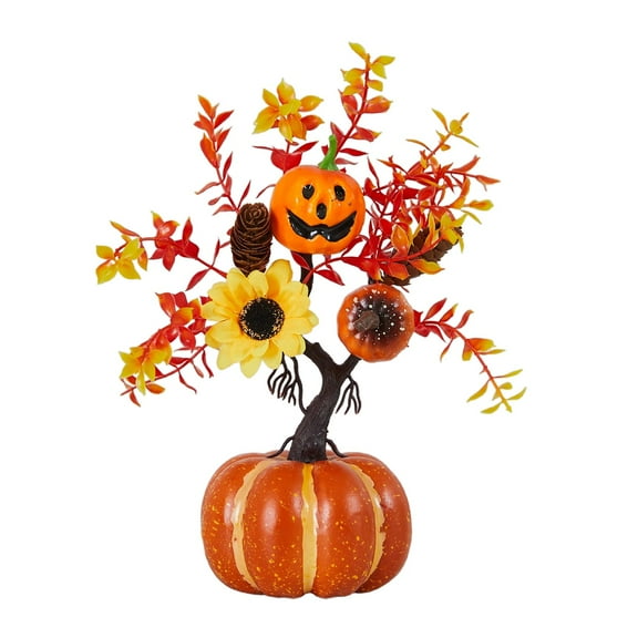 HCTSHG Pumpkin Tree Centerpiece, Autumns Thanksgiving Display, Dining Table Decor, Harvest Flower Ornaments for Living Room Mantel Holiday Ambiance
