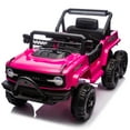 thumbnail image 3 of iYofe 12V Powered Ride on Toy Cars for Kids Toddlers with Remote Control, Bluetooth, Music, LED Lights, USB/AUX Ports, 6 Wheels Suspension, Pink, 3 of 11