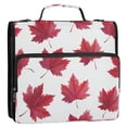 thumbnail image 2 of Water-Resistant 3-Ring Binder Organizer with Multiple Pockets Zipper Binder Bag for Office Red Maple Leaves, 2 of 8