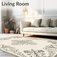 thumbnail image 2 of ODIKA 4'x6' Machine Washable Non-Slip Area Rug, Vintage Botanical Medallion Featuring Ornate Floral Motifs and Scrollwork High Traffic Rug, Ivory, 541698, 2 of 7