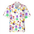 thumbnail image 3 of Camisa hawaiana con estampado de helados de frutas para hombre, blusas con estampado 3D, camisas hawaianas casuales de manga corta para vacaciones unisex, 3 of 5