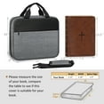 thumbnail image 2 of FINPAC Extra Large Bible Cover, Carrying Book Case Church Bag Bible Protective with Detachable Shoulder Strap & Zippered Pocket, Gift for Men Women, Gray, 2 of 8