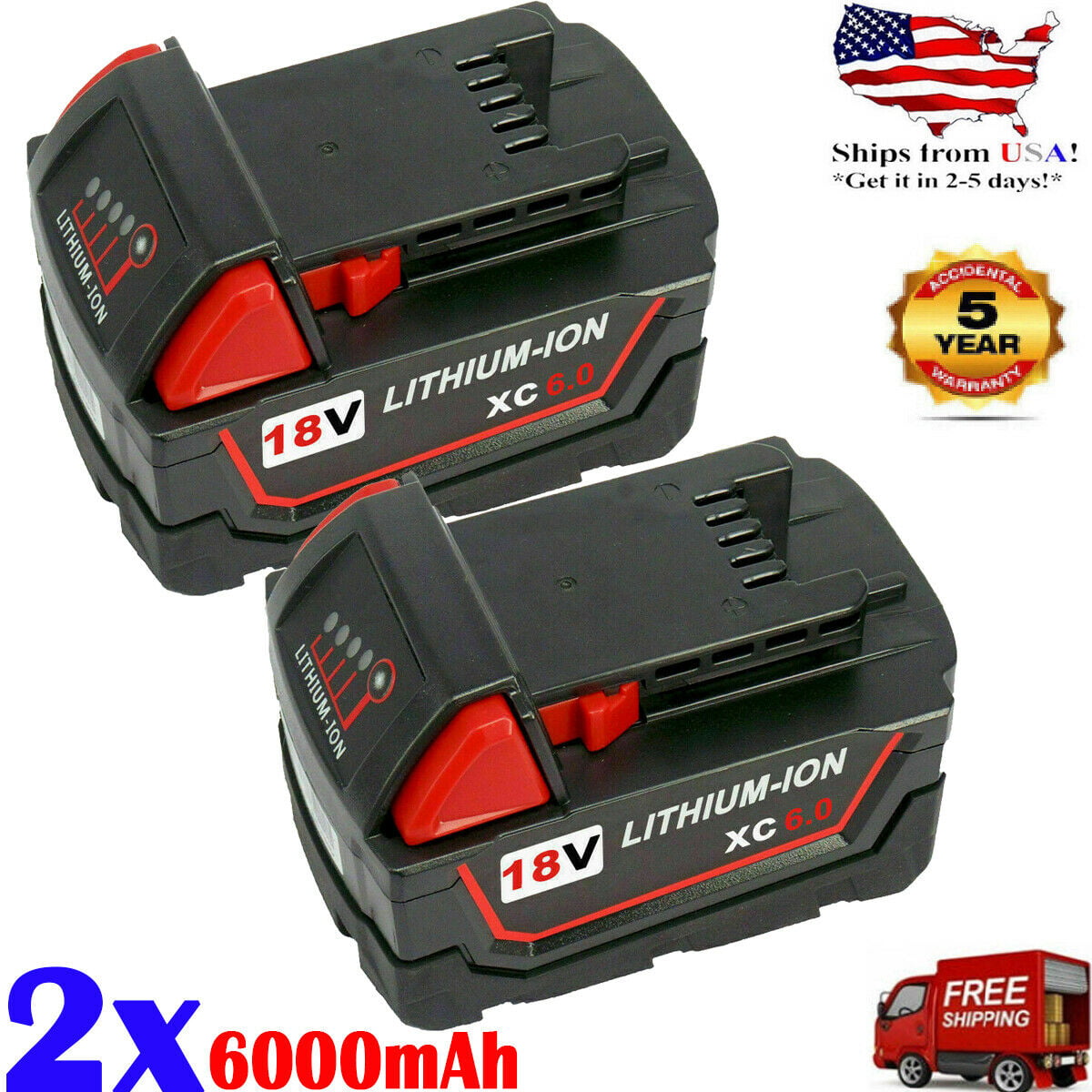 For Milwaukee M18 18V Lithium XC 6.0AH Extended Capacity Battery 48-11-1860 NEW 
