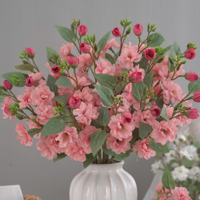 Precios Imbatibles, Ramo grande de rosas con 5 tenedores de imitación de flores, decoración de sala de estar, arreglo floral, arte de flores falsas, fotografía, fondo, decoración de pared Akmoler