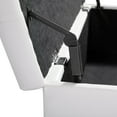 thumbnail image 6 of Charlotte 35 Inch Large Square Storage Ottoman Bench, Tufted Upholstered Lift Top Coffee Table Ottoman with Storage, Oversized Storage Ottomans, Toy Box, Air Leather Footrest for Living Room – White, 6 of 23