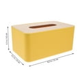 thumbnail image 2 of UPGRATOR 1Set Facial Tissue Organizer Yellow PP Wood Rectangular for Restaurant Use Toilet Stand, 2 of 7