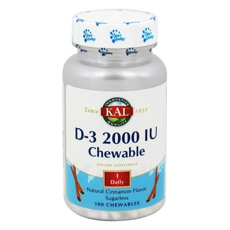 - Kal - Vitamin D3 Sugarless Natural Cinnamon 2000 IU - 100 Chewables