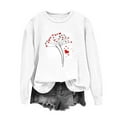 thumbnail image 3 of Valentines Sweatshirts for Women Heart Graphic T-Shirt Drop Shoulder Long Sleeve Shirts Cute Crewneck Sweatshirt Valentine's Shirts for Women, 3 of 3