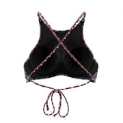 SO Black High Neck Medallion Pattern Bikini Swim Top Swimwear Juniors' XS