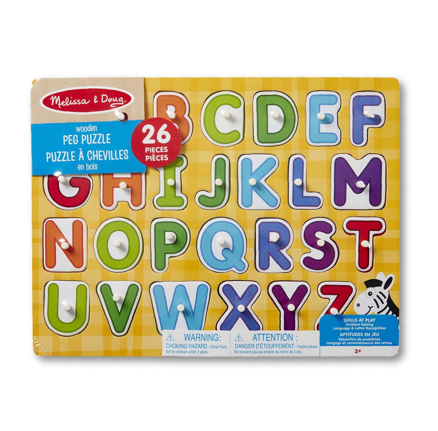Melissa & Doug Puzzle À Chevilles Alphabet Soulever Et Regarder– En Anglais