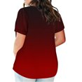thumbnail image 3 of Cotton Plus Size T Shirt for Women Graphic Loose V Neck Top July 4th Print Short Sleeve L-5X Casual Large Tee (XX-Large, Red 01), 3 of 5