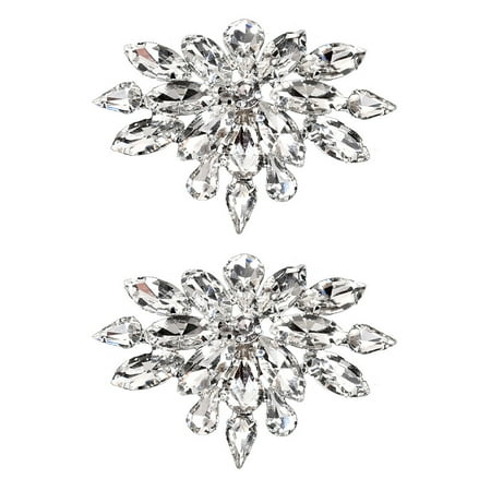 

HESITONE Women Shoe Buckle Crystal Silver Color Bridal Wedding Party Shoes Clips Prom Decorations Accessories Jewelry Gift