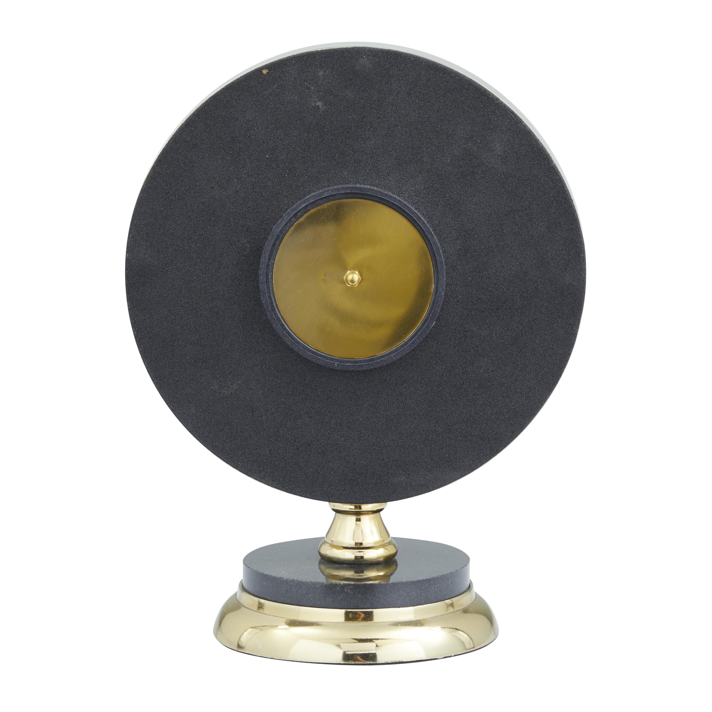 DecMode 11" Gold Stainless Steel Metal Clock with Black Face