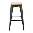 thumbnail image 3 of Oregon Contemporary Barstool In Black Steel And Natural Wood - Set Of 2, 3 of 7