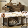 thumbnail image 3 of Waleaf 44 inch Dog Crate Furniture with 2 Storage Drawers,Wooden Dog Kennel for Inside,Tables with Dog Crate for Large Medium Dogs, 3 of 7
