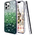 thumbnail image 4 of Compatible with iPhone 15 Pro Bling Case Cute Glitter Diamond Rhinestone Shiny Gradient Crystal Bumper Luxury Protective Cover 3D Handmade Cover for Women Girls Green, 4 of 6
