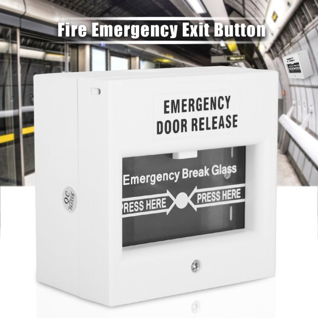 Botón de Alarma de Rotura de Vidrio de Seguridad Alarma de Incendio de Liberació de Puerta de Emergencia Blanca Para Centro Comercial Domémico