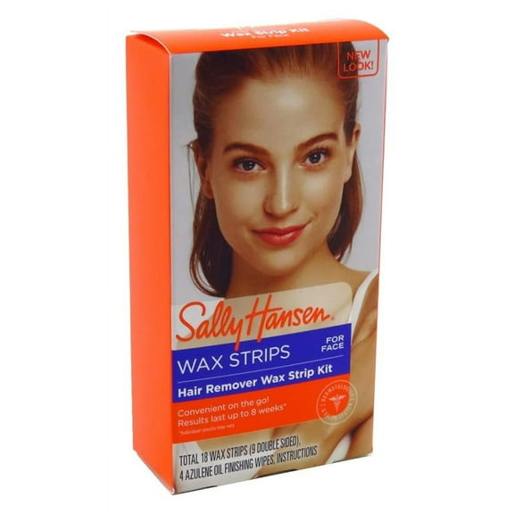 Sally Hansen Hair Remover Wax Strip Kit for Face, 18 Ea
