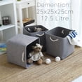 thumbnail image 2 of Fabric Storage Cube, Storage Cube Basket, Foldable Storage Box For Toys, Clothes 25 X 25 X 25 Cm (Set Of 3, Grey), 2 of 6