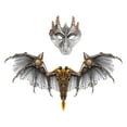 thumbnail image 3 of Halloween Adult Dragon Costume Wing Set Lightweight Pretend Play Props Silvery, 3 of 10