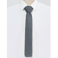 thumbnail image 2 of Corbata Color Sólido De Punto Moda Para Hombres Gris Oscuro Talla única, 2 of 5