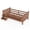 Natural, variant on Bellemave Twin Size Daybed with Guardrails and Stairs, Wood Floor Bed Frame with Bookcase, Montessori Bed with Fence for Room, No Box Spring Needed,Light Natural
