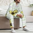 thumbnail image 7 of Balery Avocado of a Hear Pattern Pajama Sets for Men Long Sleeve 2 Piece Sleepwear Loungewear Sets Soft PJ's with Pockets Long Sleeve Comfy Pj Sets-Large, 7 of 7