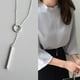 thumbnail image 2 of S925 Collar de Plata de la Mujer Larga Cadena Collarbone, 2 of 7