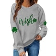 thumbnail image 2 of VgaVtl St. Paddy's Day Womens Sweatshirts No Hood Long Sleeve Tops for Women Trendy Elegant Shamrock Leisure Going Out Tops,Gray L, 2 of 5