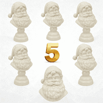 Loyerfyivos 5PC Resin Santa Claus Figurine, Vintage Christmas Decor for Office Tabletop Ornament - Classic Santa Bust Statue for Holiday, Xmas and Winter Decoration