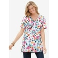 thumbnail image 5 of Woman Within Plus Size Perfect Short-Sleeve Shirred V-Neck Tunic, 5 of 6