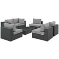 thumbnail image 2 of Modway Sojourn 7 Piece Outdoor Patio Sunbrella® Sectional Set in Canvas Gray, 2 of 8