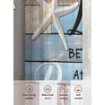 thumbnail image 6 of Sheer Curtains 84 inches Long 2 Panels Set Blue Coastal Nautical Light Filtering Sheer Drapes Rod Pocket Window Curtains for Living Room/Bedroom, Life Is Better at The Beach Farmhouse, 6 of 8