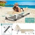 thumbnail image 5 of Slsy Face Down Tanning Chair with Face Arm Hole, 5-Position Adjustable Folding Lounge Chair, Folding Sleeping Bed Cot, Folding Chaise Lounge Chair for Pool Beach Patio Sunbathing, 5 of 19
