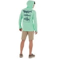 thumbnail image 4 of Guy Harvey Men's Keys Slam Scribble Long Sleeve Green Performance Hoodie w/ Pocket, 4 of 6