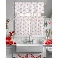 thumbnail image 4 of Pink Plaid Bow Kitchen Curtains Valances and Tiers Set of 3, 36 Inch Length Tier Curtains and Valance Rod Pocket Valance Curtains Set for Kitchen Bathroom Small Windows, 4 of 8