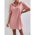 thumbnail image 6 of Women's Collar Short Sleeve Polo Dress with sixty percent polyester thirty five percent cotton five percent spandex, 6 of 15