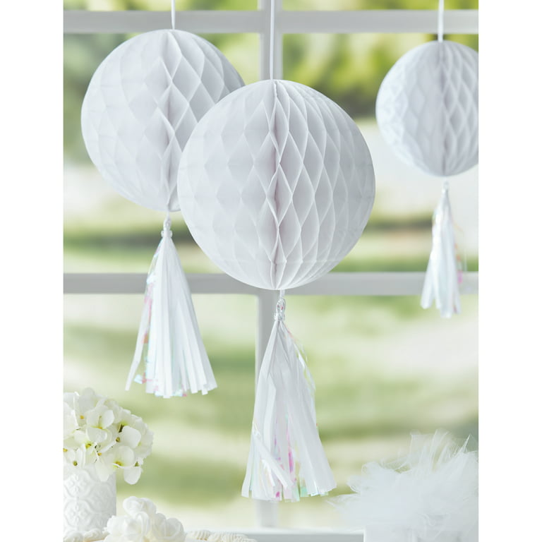White Honeycomb Paper Decorations