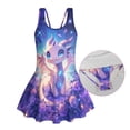 thumbnail image 4 of Uorisanigo Girls Swimsuit One Piece Cute Dragon Modest Beach Swim Dress with Skirt Sleeveless Bathing Suit Swimwear Pool Party, Size 3-4, 4 of 6