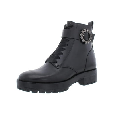 MICHAEL Michael Kors Womens Ryder Leather Ankle Combat Boots