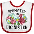 thumbnail image 3 of Inktastic Promoted to Big Sister with Flowers Girls Baby Bib, 3 of 4