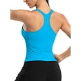 thumbnail image 3 of ANFERRY Ribbed Athletic Tank Tops for Women with Built in Bra Racerback Seamless Scoop Neck Workout Camis Top, 3 of 7