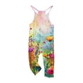 thumbnail image 5 of gljltg Girls Casual Jumpsuits Spaghetti Strap Sleeveless Loose Romper Long Pants with Pockets Kids Clothes, 5 of 6