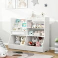 thumbnail image 2 of MIDOQIN Toy Storage Organizer, Wood Kids Bookshelf with 5 Storage Cubbies Multifunctional Toddler Bookcase Storage Chest, 2 of 9